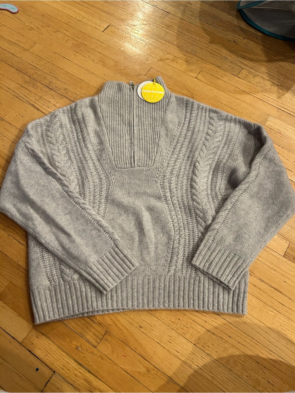 From future Cozy cashmere Half-Zip Cable Knit Sweater - Gray